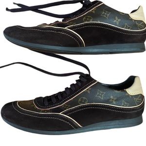Louis Vuitton Pre-owned Men’s Brown Monogram Canvas and Suede Sneakers
